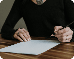 A client signing a case agreement